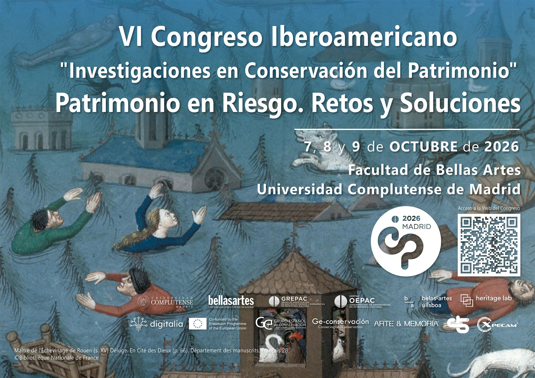 VI Congreso Iberoamericano 'Investigaciones en conservación del Patrimonio': Patrimonio en riegos. Retos y soluciones